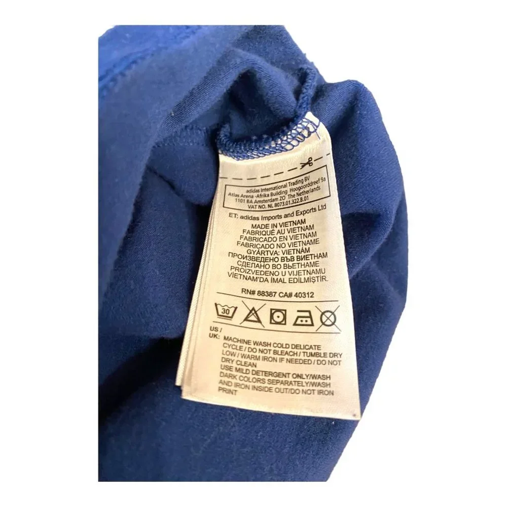 Adidas Women's Original Paris Crop Tee Size Small Long-Sleeve in Oxford Blue - Picture 6 of 9